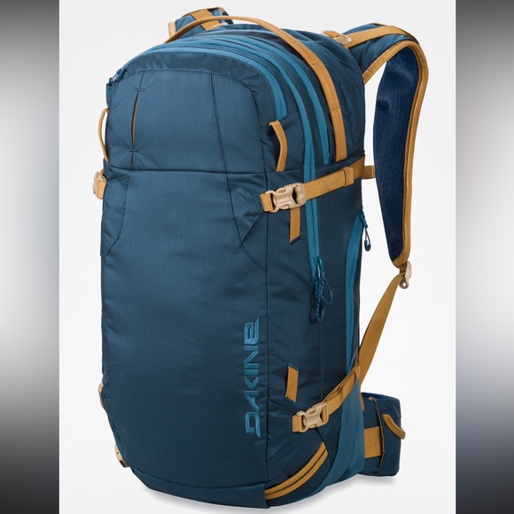 Dakine Mens Snowboarding Backpack Blue and Yellow Backpack - Picture 3 of 16